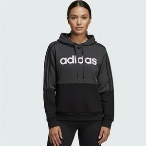 Adidas Women's Charcoal and Black Hoodie